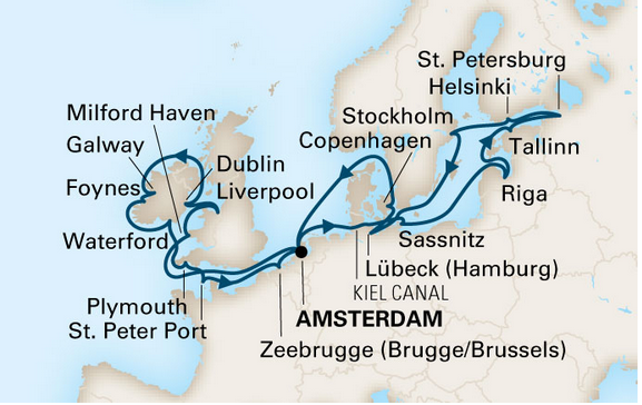 Celtic Baltic Cruise map